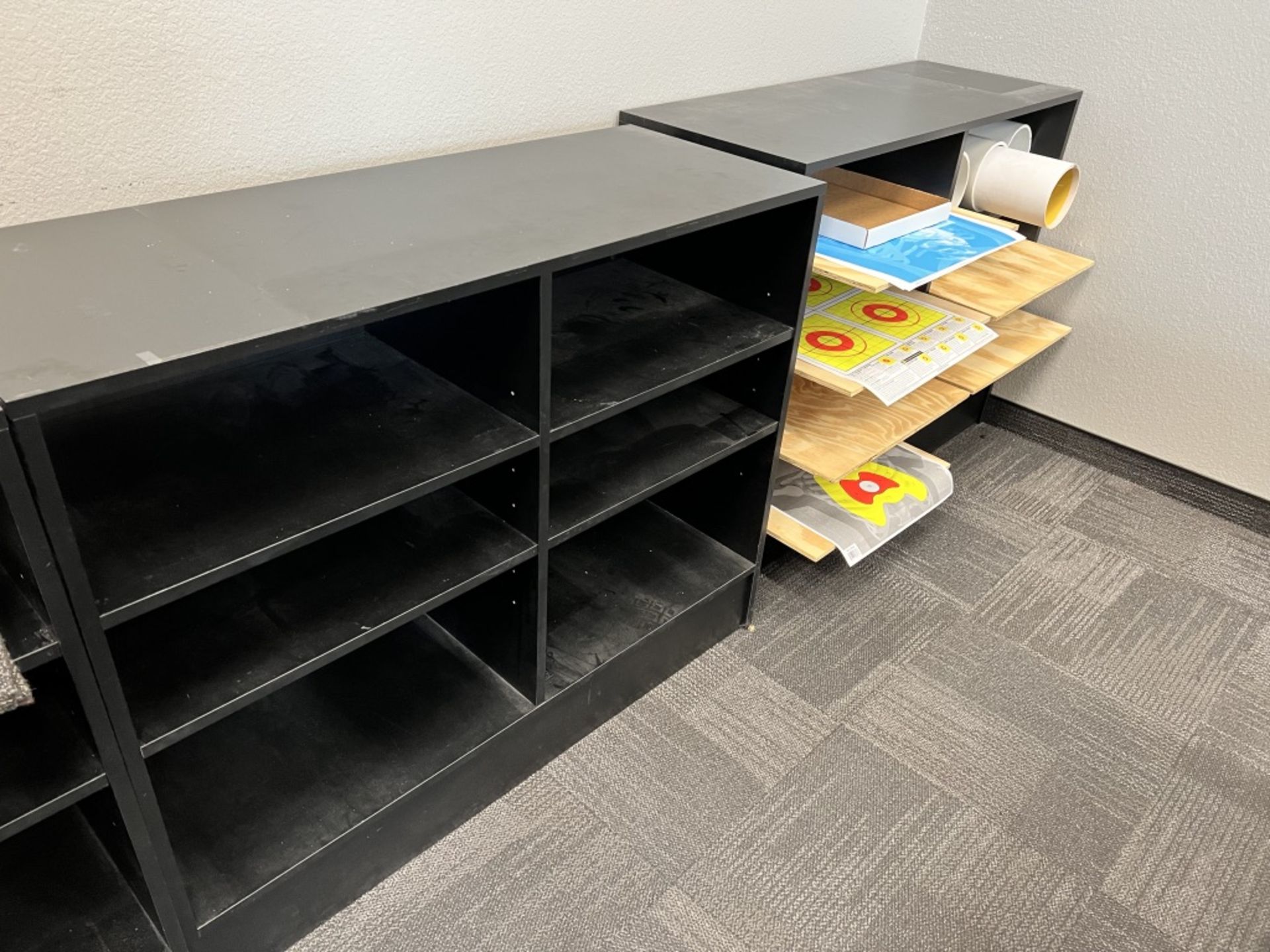 LOT OF: (2) 6-COMPARTMENT CUBBIE SHELVING, 4' X 18" DEEP X 38" TALL (BLACK) - Image 2 of 4