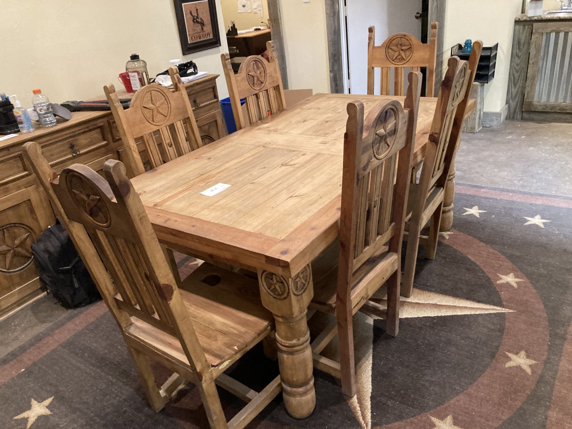 Wood Conference Table, 71"L x 39" W x 30" T, with (6) wood chairs - Image 2 of 6