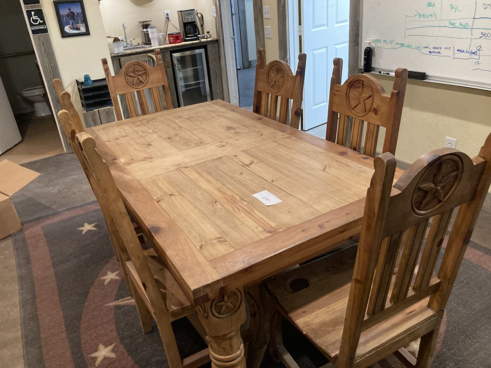 Wood Conference Table, 71"L x 39" W x 30" T, with (6) wood chairs