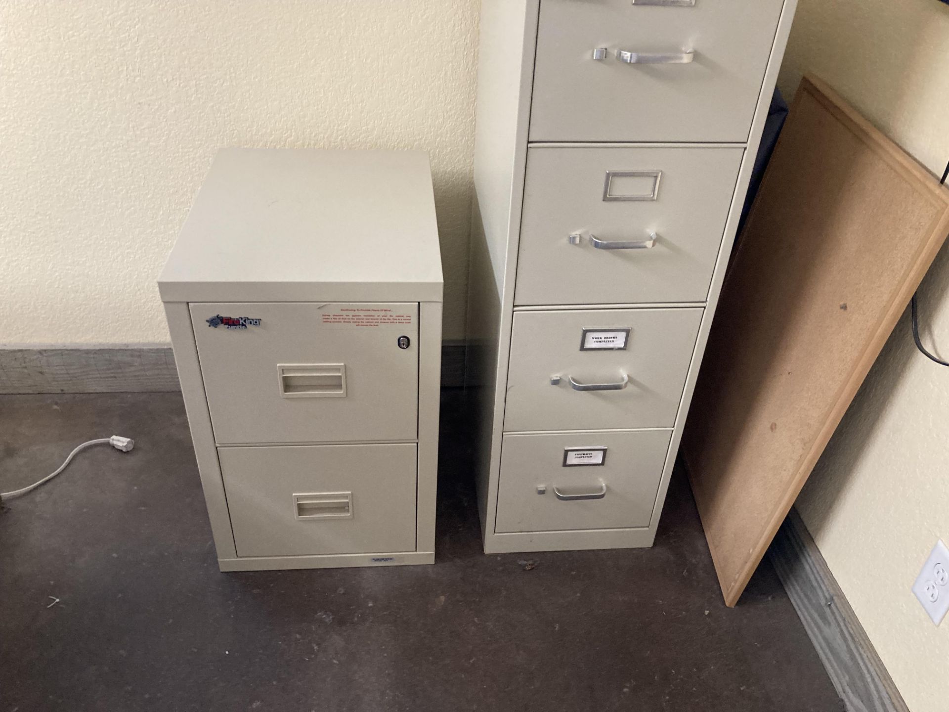 LOT OF: (1) Four drawer filing cabinet, and (1) Two door filing cabinet - Image 2 of 6