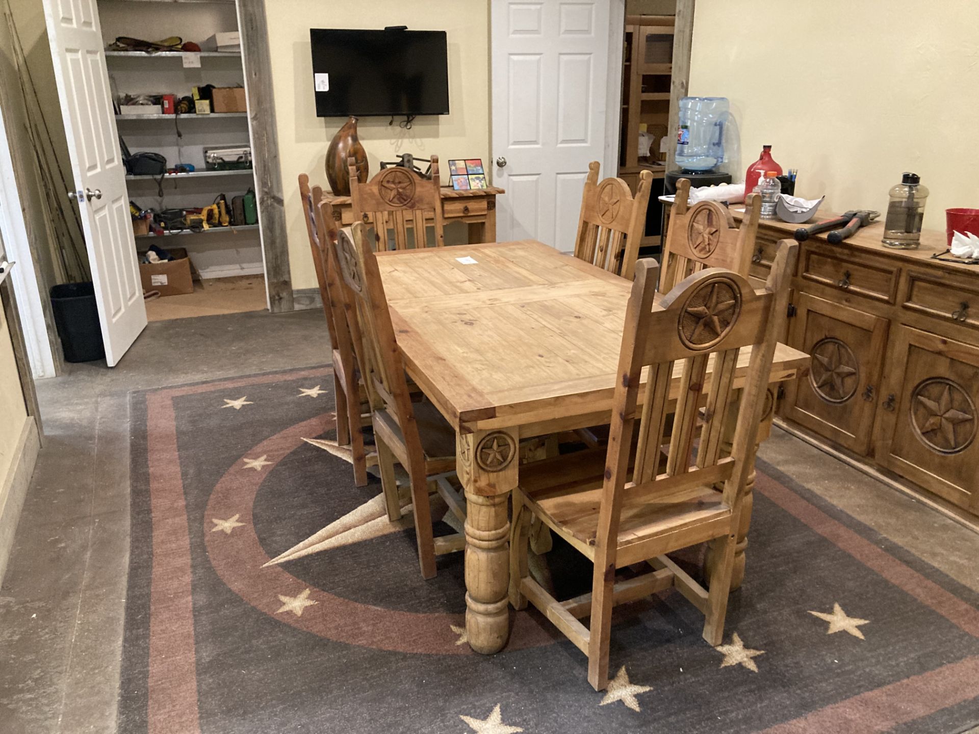 Wood Conference Table, 71"L x 39" W x 30" T, with (6) wood chairs - Image 3 of 6