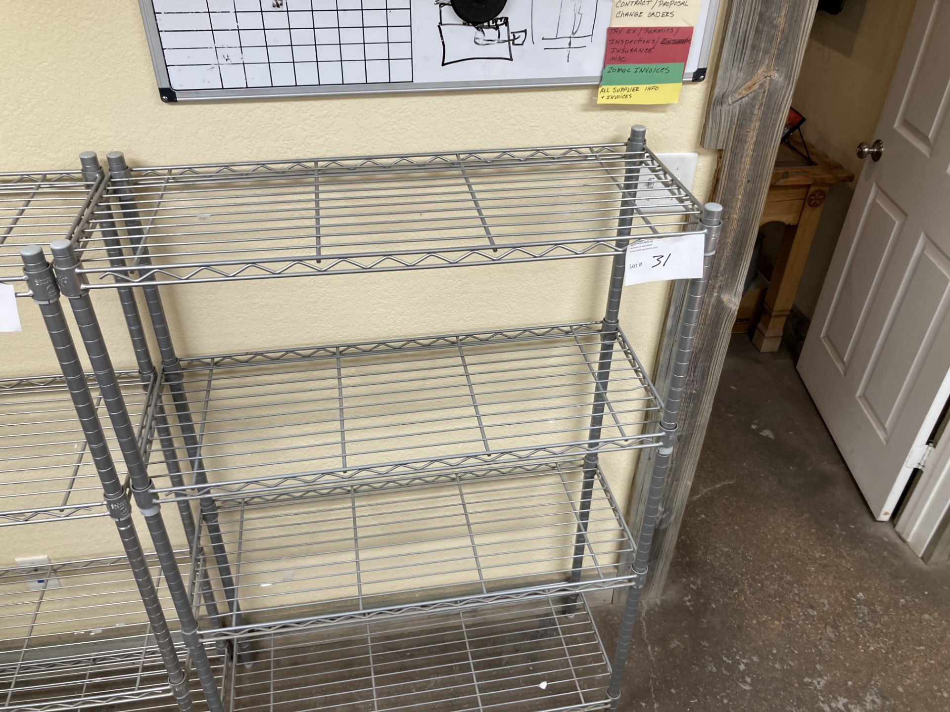 Chrome metal rack with 4 shelves. - Image 3 of 3