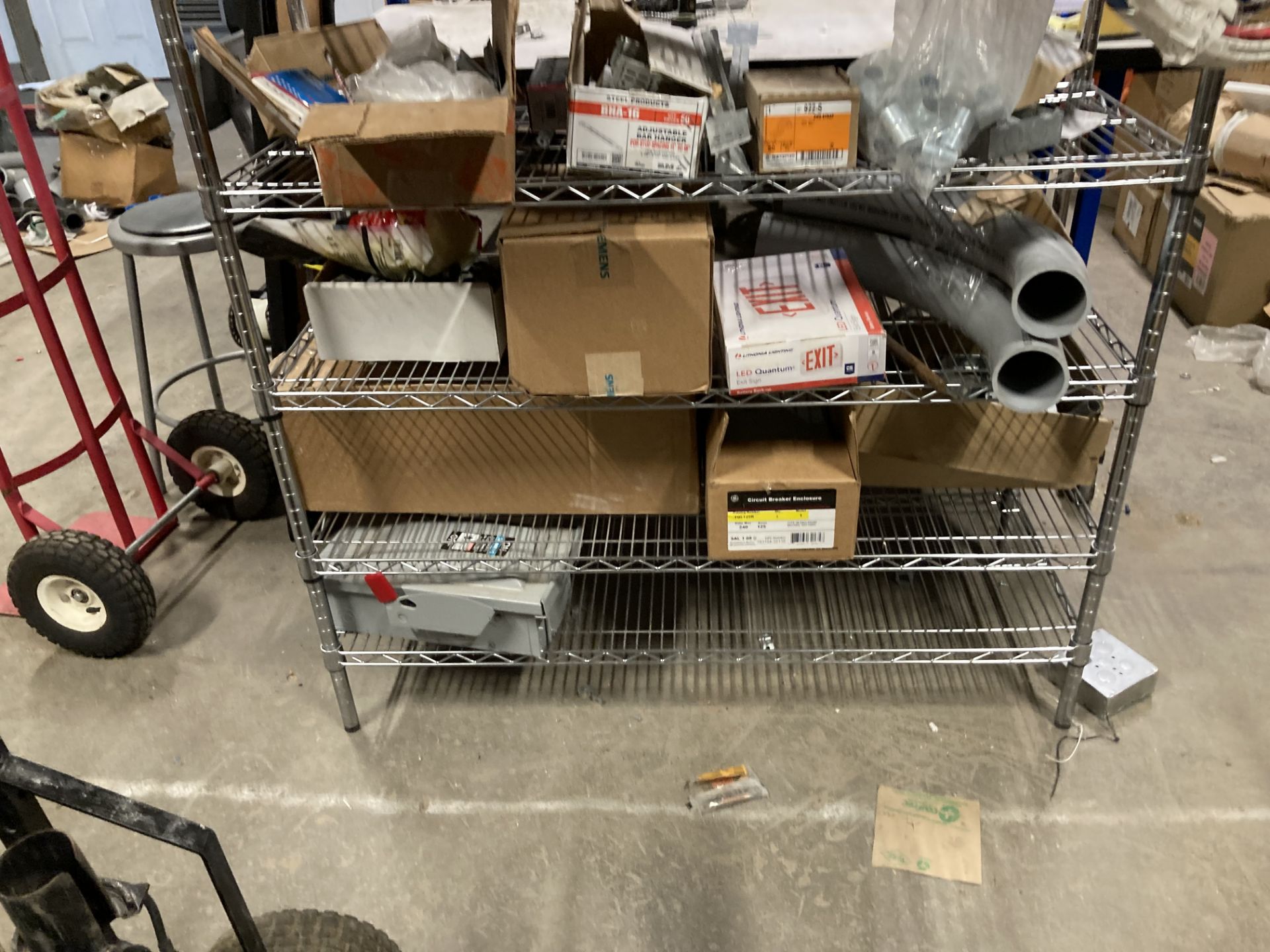 4-shelved chrome wire rack w/ contents - Image 3 of 6