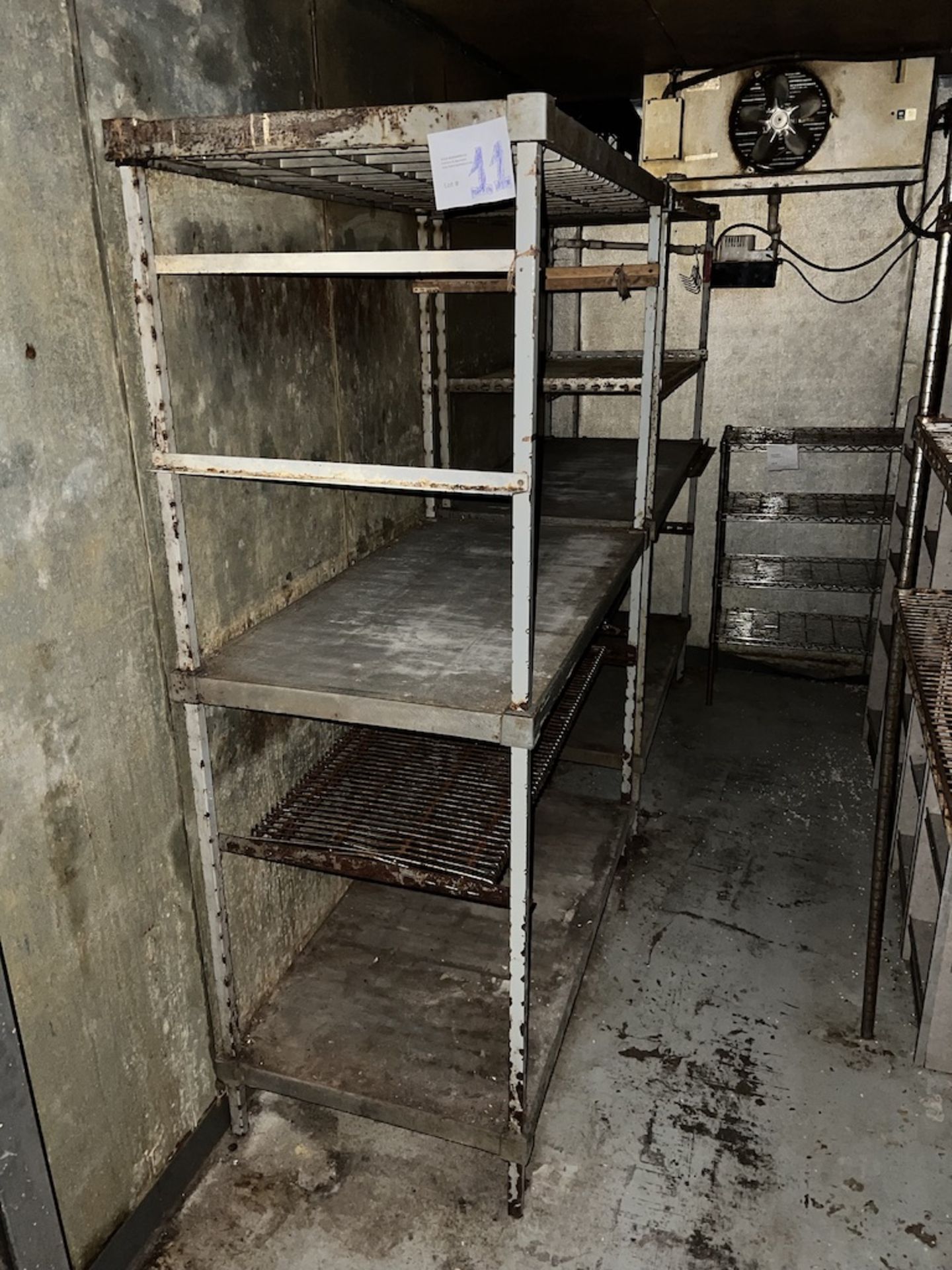 Lot of (2) 4' wide, 3-tier metal shelving units - Image 2 of 5