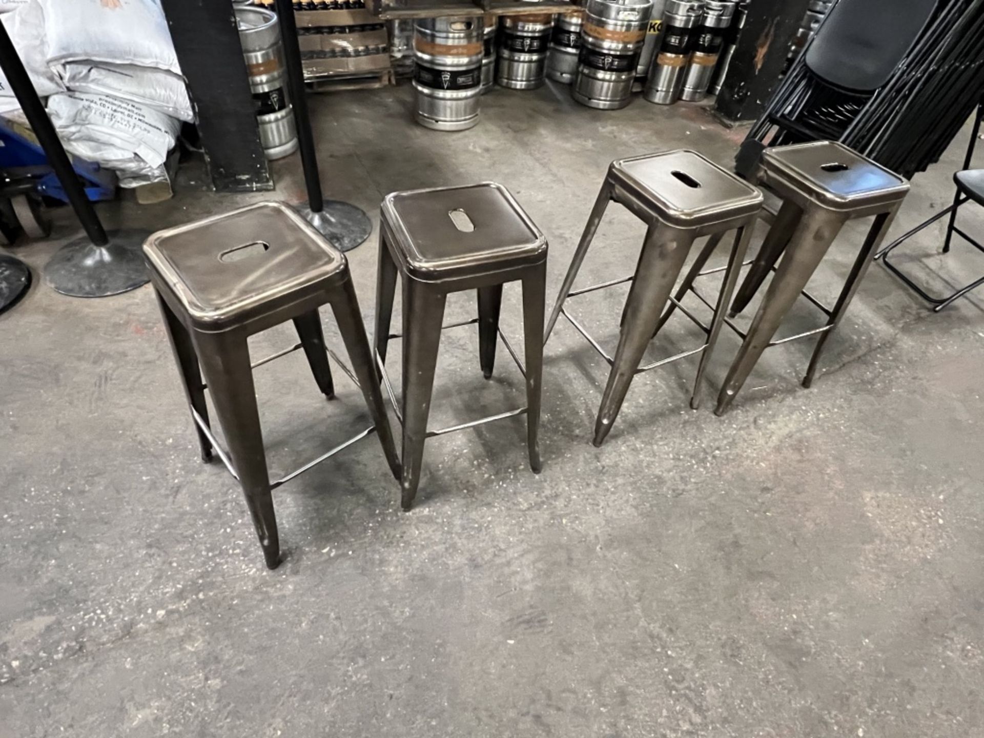 LOT OF (4) METAL BACKLESS HI-TOP STOOLS - Image 4 of 4