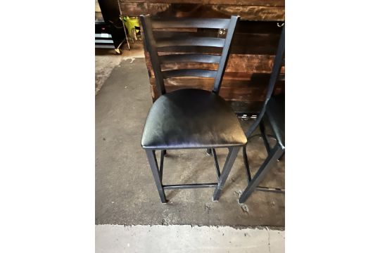 LOT OF: (4) HI-TOP PADDED CHAIRS W/ METAL FRAME - Image 5 of 6