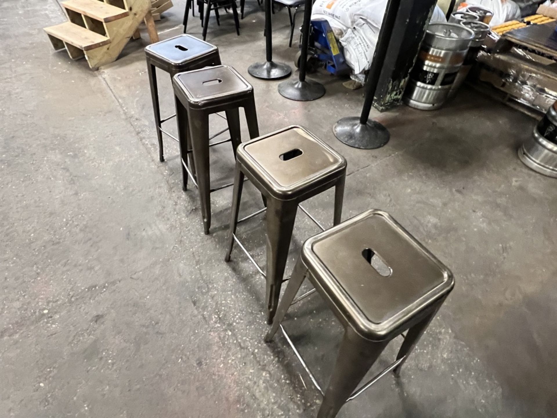 LOT OF (4) METAL BACKLESS HI-TOP STOOLS - Image 2 of 4