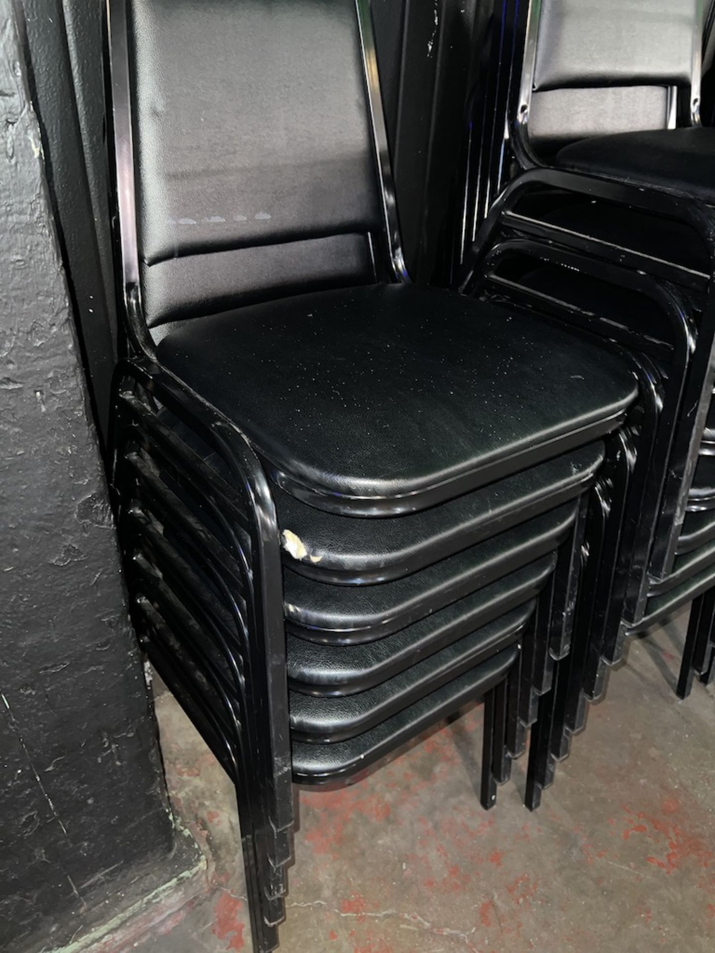 LOT OF: (8) METAL CHAIRS W/ PADDED SEATS AND BACKRESTS - Image 3 of 3