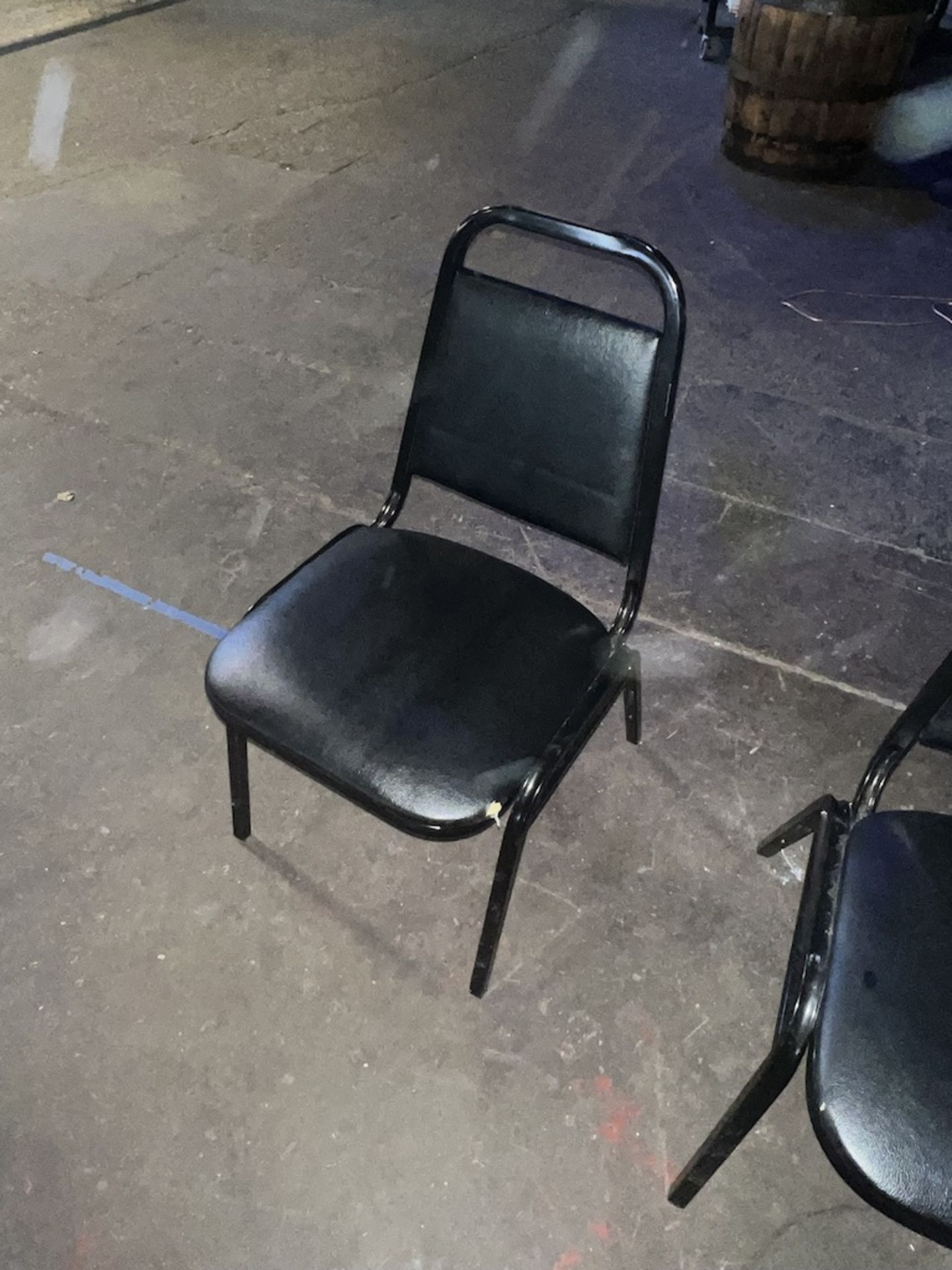 LOT OF: (8) METAL CHAIRS W/ PADDED SEATS AND BACKRESTS