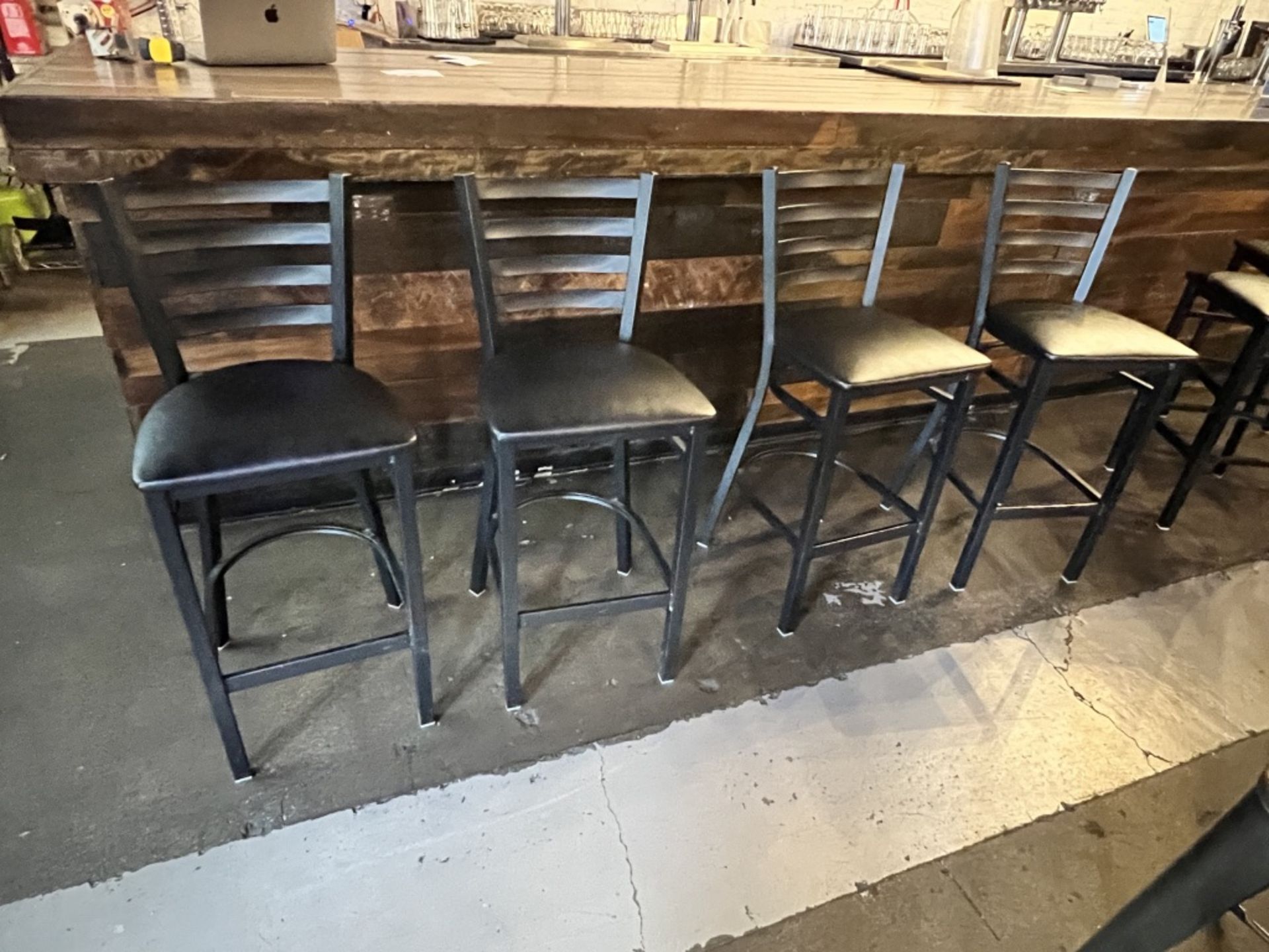 LOT OF: (4) HI-TOP PADDED CHAIRS W/ METAL FRAME - Image 6 of 6