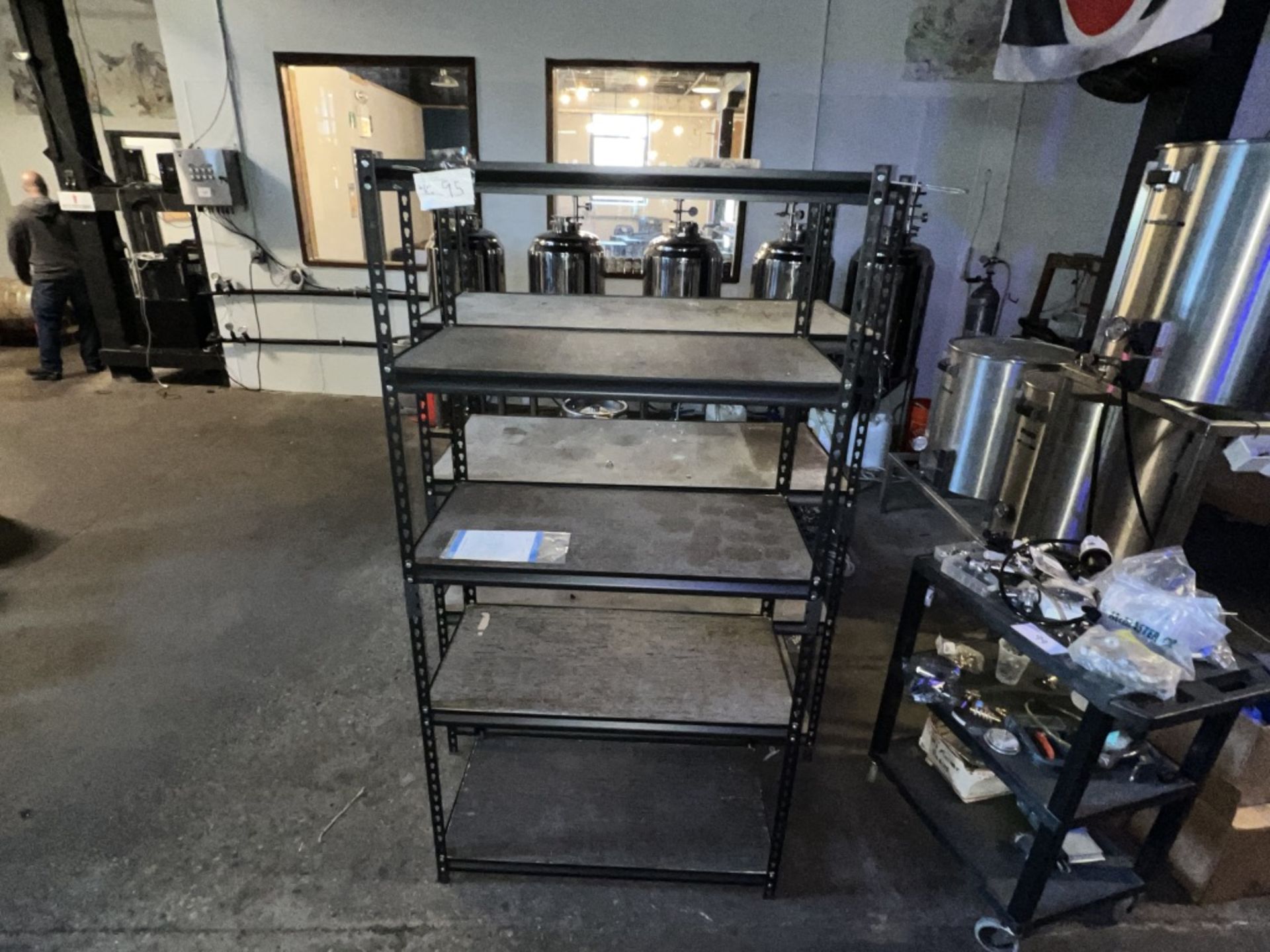 LOT OF: (1) 4' 5-TIER METAL FRAME SHELVING UNIT AND (1) 3' 5-TIER METAL FRAME SHELVING UNIT - Image 3 of 3