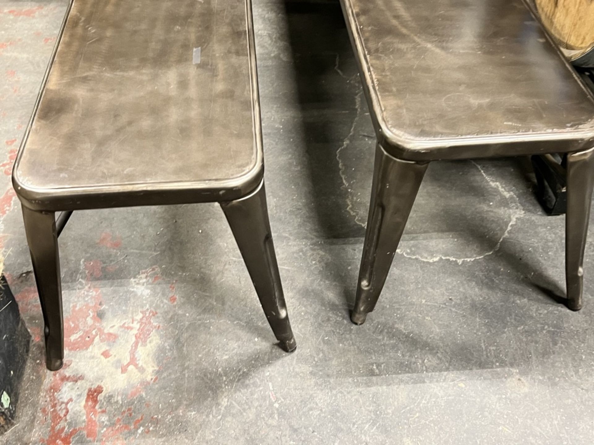 LOT OF: (2) 58" LONG METAL BENCHES - Image 4 of 6