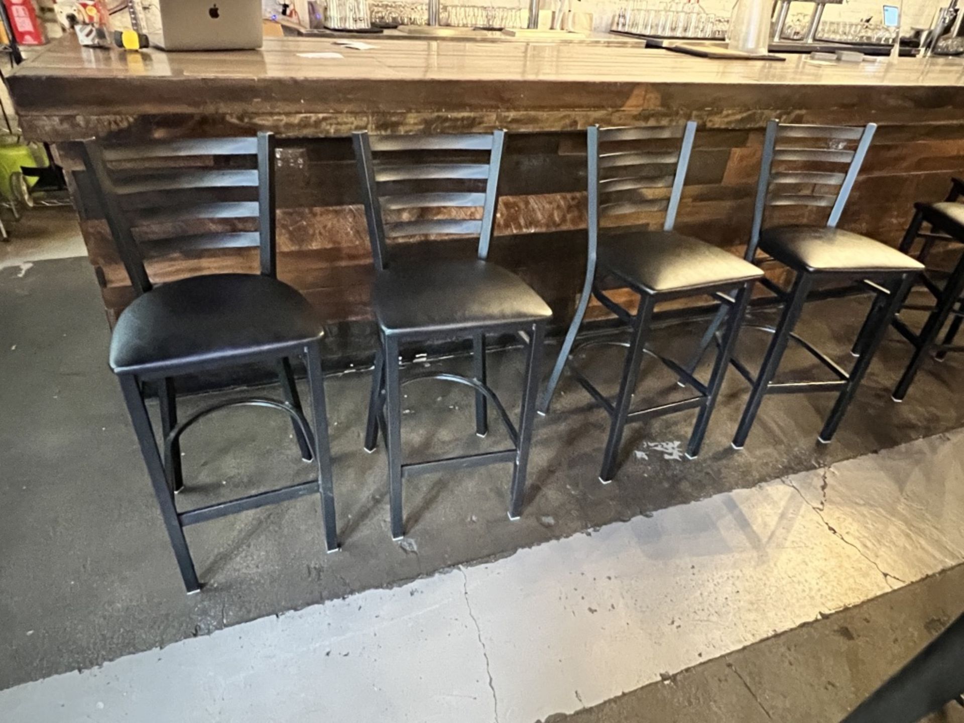 LOT OF: (4) HI-TOP PADDED CHAIRS W/ METAL FRAME