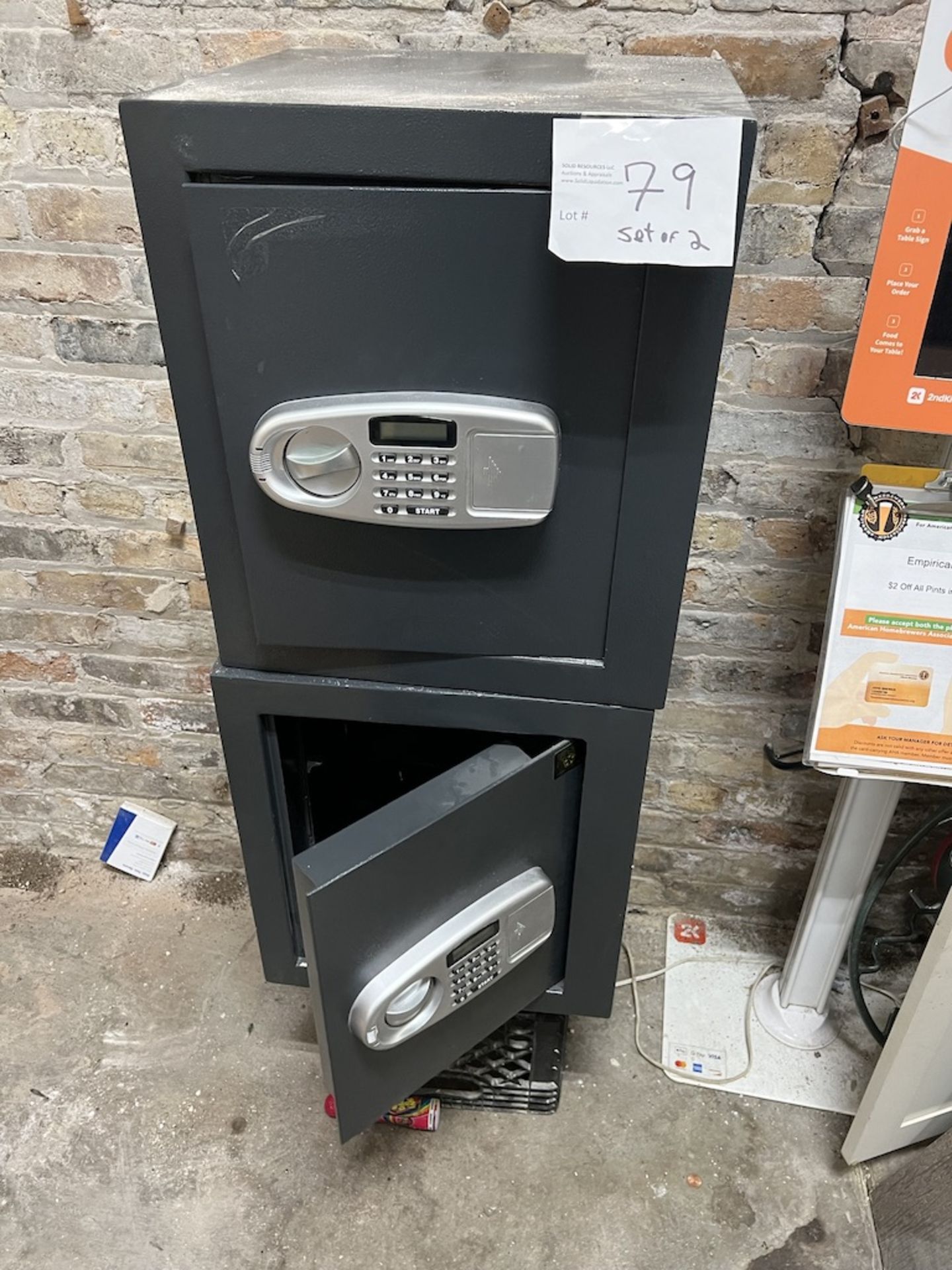 LOT OF: (2) 17" X 19" DIGITAL KEYPAD SAFES, OWNER REPORTED THAT (1) SAFE DOES NOT WORK.