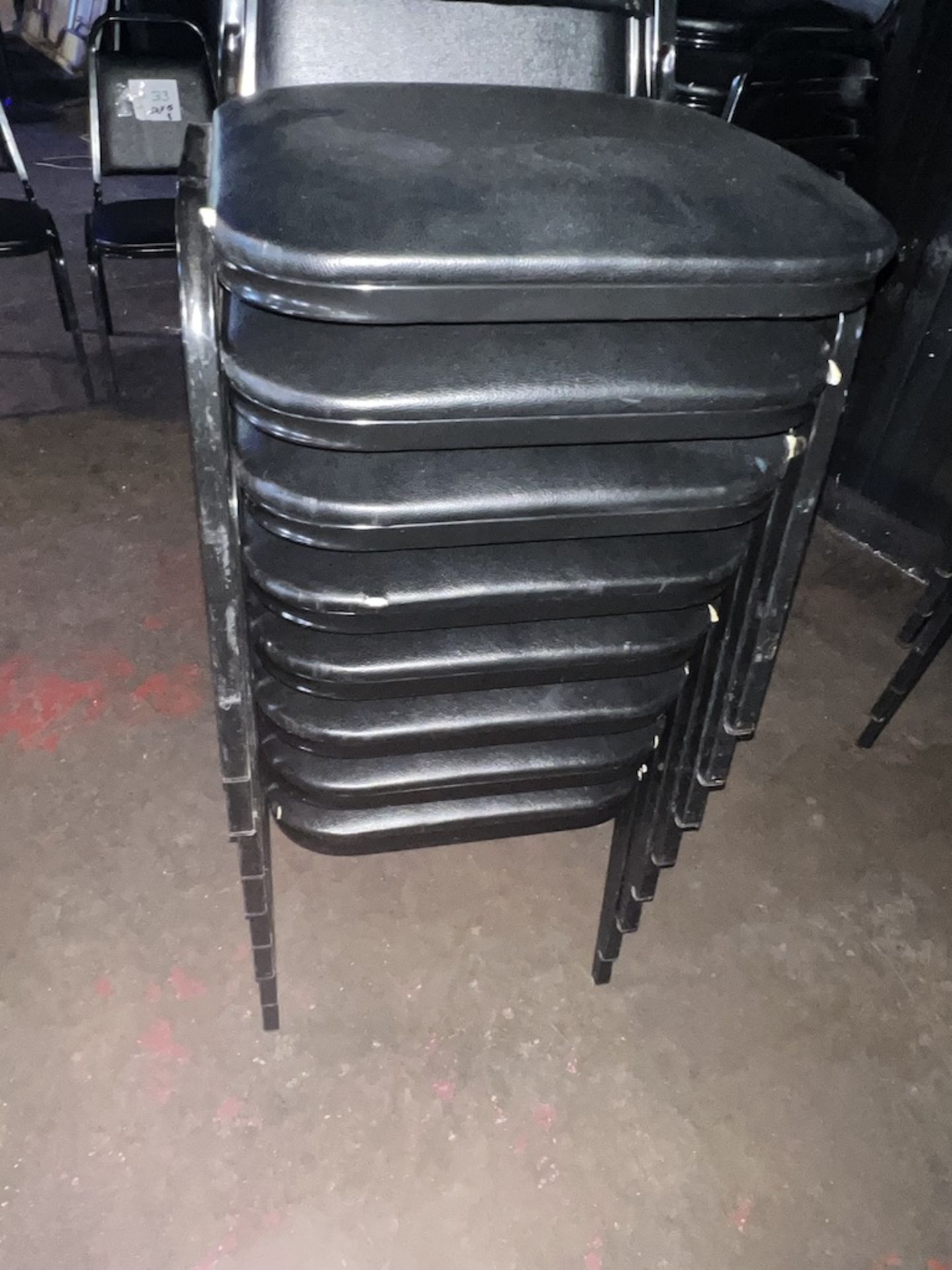 LOT OF: (8) METAL CHAIRS W/ PADDED SEATS AND BACKRESTS - Image 3 of 3