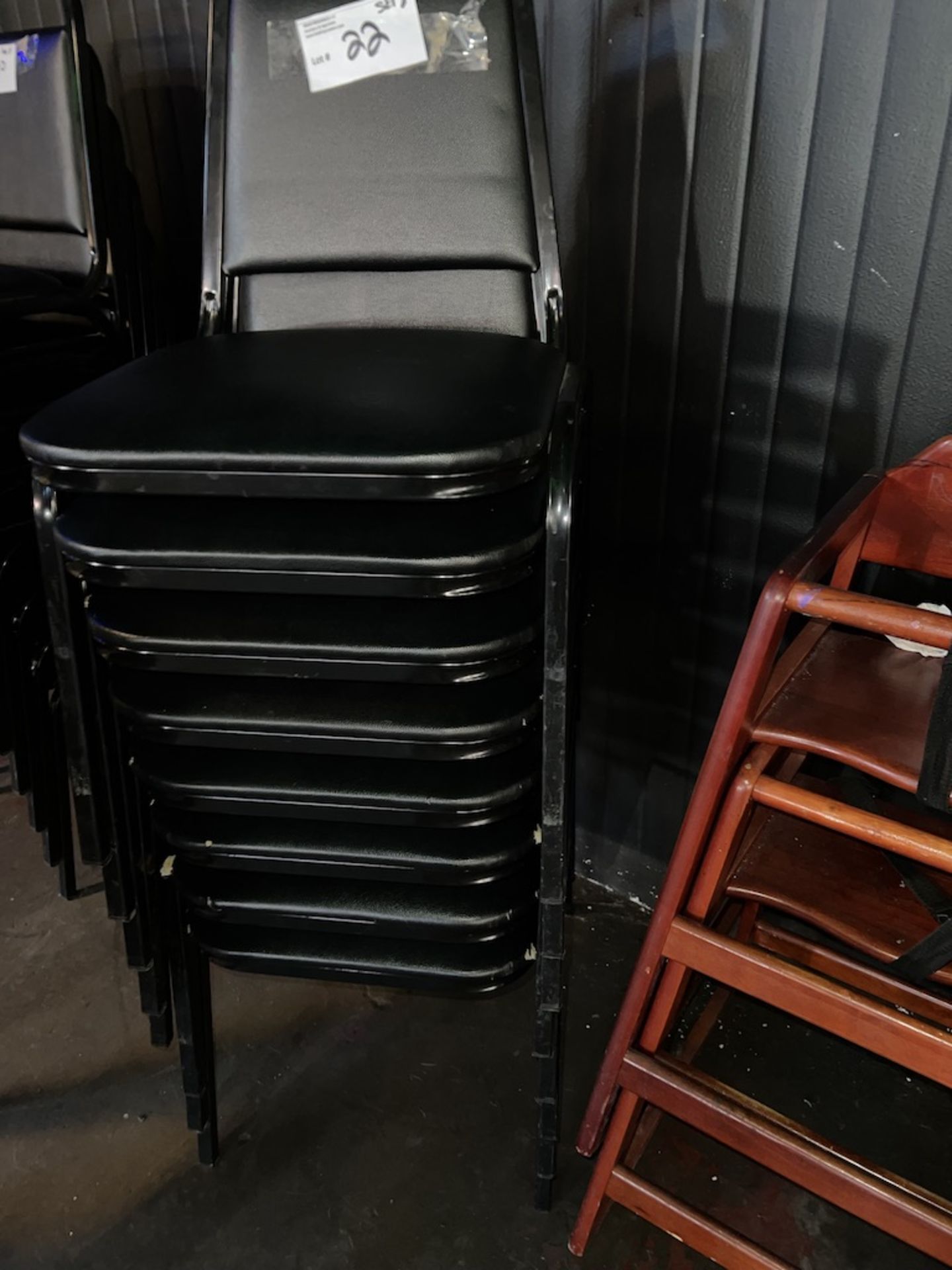 LOT OF: (8) METAL CHAIRS W/ PADDED SEATS AND BACKRESTS - Image 2 of 3