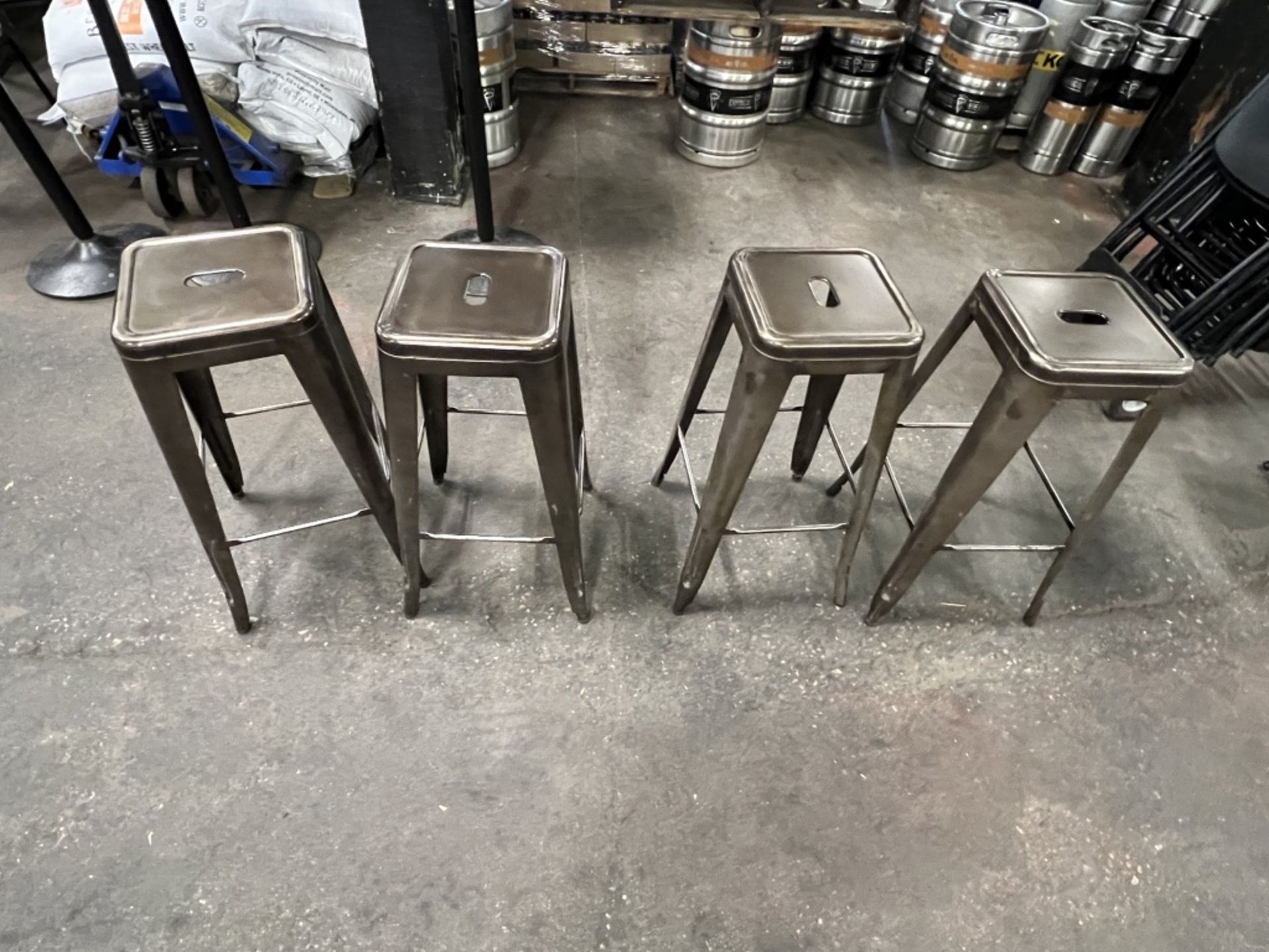 LOT OF (4) METAL BACKLESS HI-TOP STOOLS - Image 3 of 4