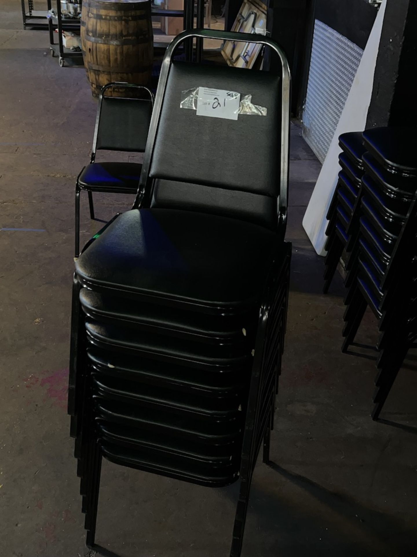 LOT OF: (8) METAL CHAIRS W/ PADDED SEATS AND BACKRESTS - Image 2 of 3