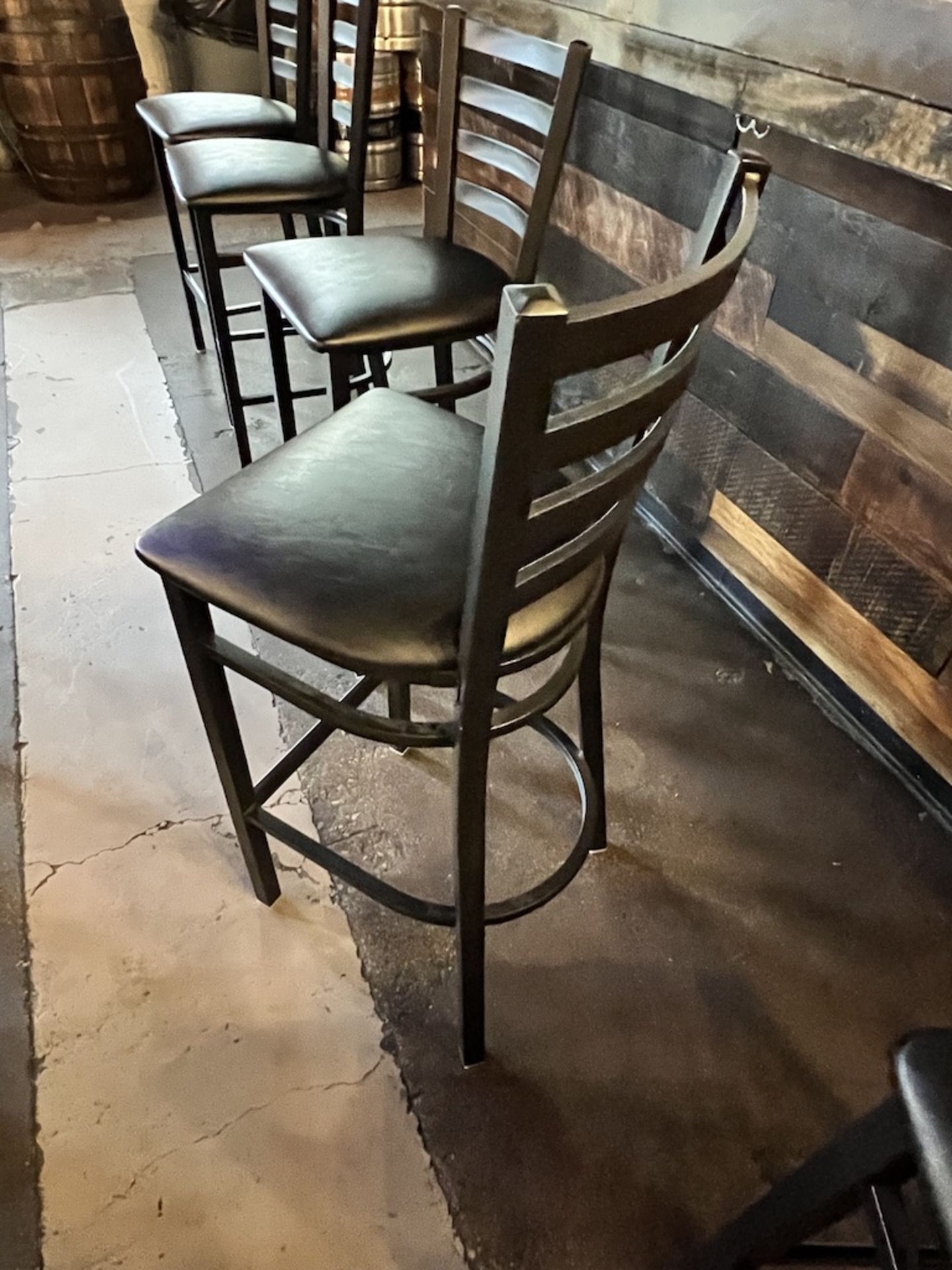 LOT OF: (4) HI-TOP PADDED CHAIRS W/ METAL FRAME - Image 3 of 6