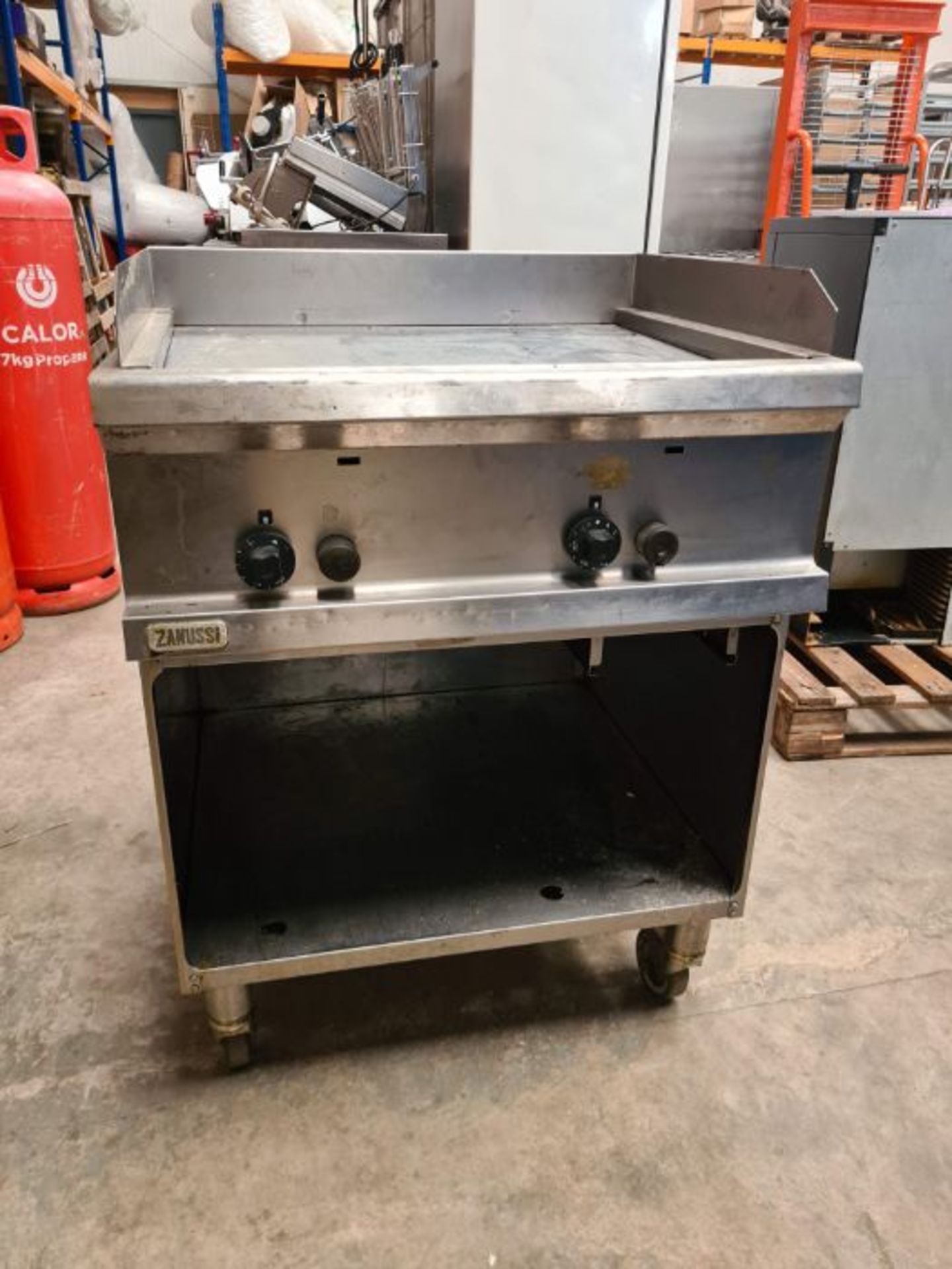 Zanussi stainless steel flat top griddle on stand, gas, 700x700mm - Image 2 of 2