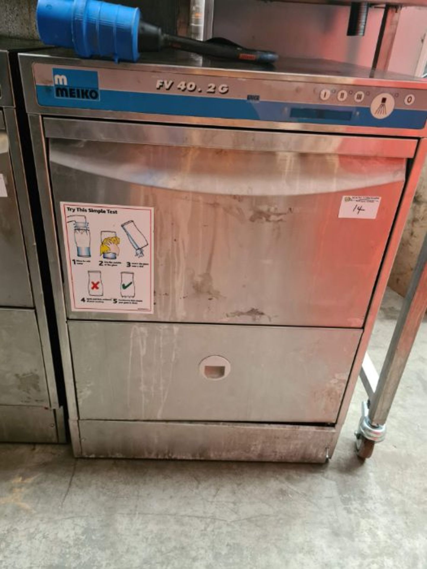 Meiko FV40, undercounter dishwasher, 6kw