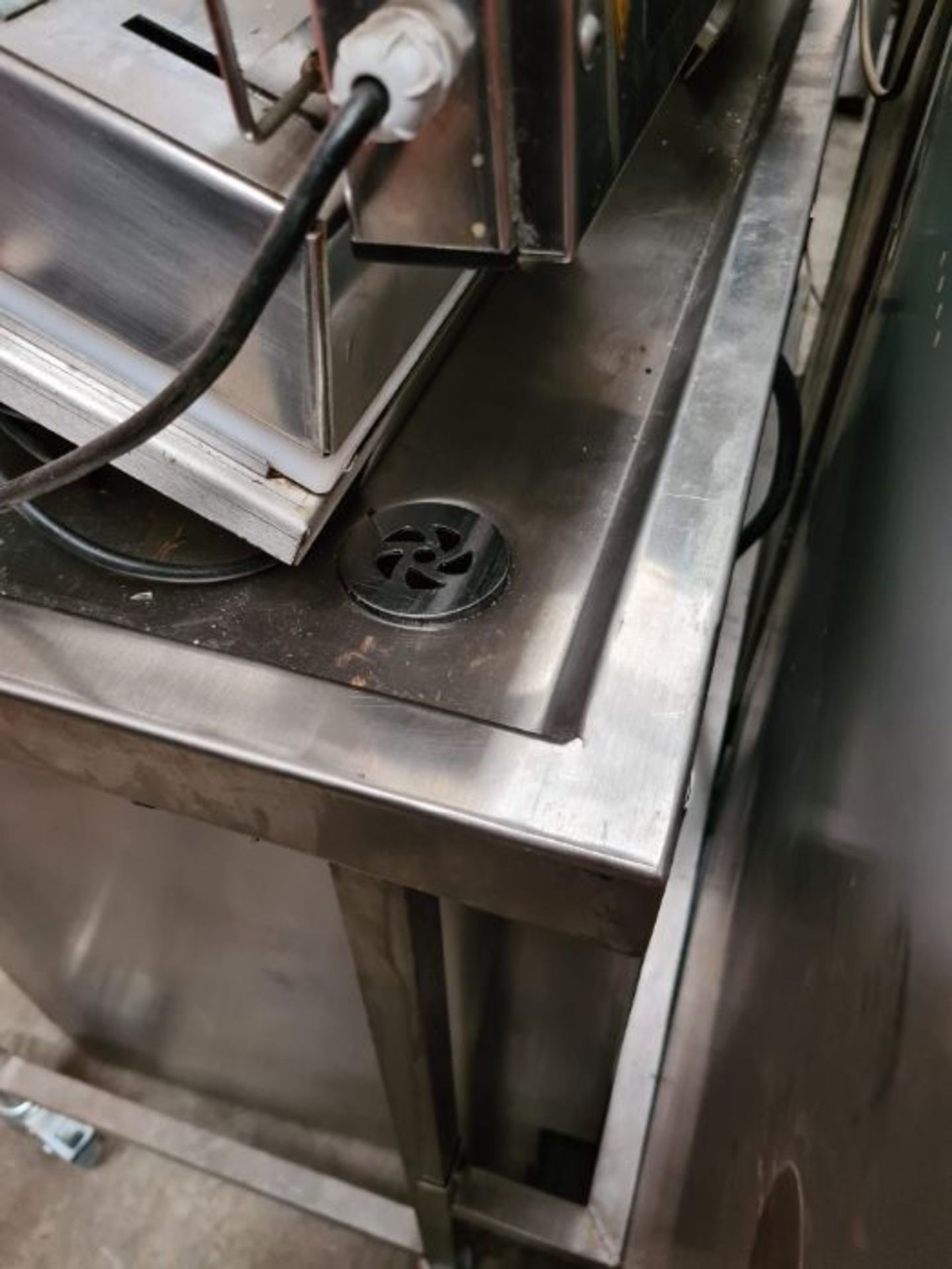 Stainless steel draining table on wheels. - Image 2 of 2