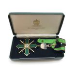 MILITARY AND HOSPITALLER ORDER OF ST. LAZARUS OF JERUSALEM MEDAL WITH MINIATURE & CEREMONIAL KEY