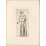 PORTRAIT OF DORELIA STANDING, FULL-LENGTH ETCHING BY AUGUSTUS EDWIN JOHN (1878-1961)