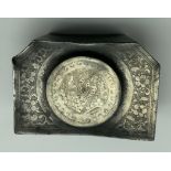 PEWTER TEA CADDY (POSSIBLY ORIENTAL) AS FOUND