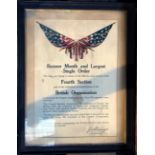 CO-OP RELATED FRAMED POSTER & CERTIFICATE - AS FOUND