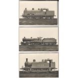 THREE PHOTOGRAPHS OF VARIOUS LOCOMOTIVES