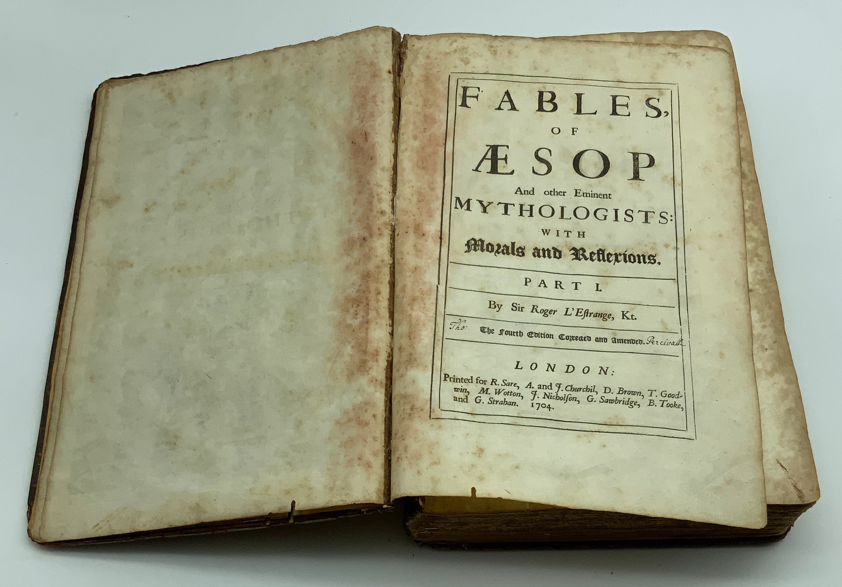 1704 AESOP'S FABLES - AS FOUND - Image 3 of 5