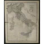 LARGE ANTIQUE MAP OF ITALY BY KEITH JOHNSTON FROM THE HANDY ROYAL ATLAS (1873)