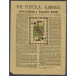 BROADSIDE FACSIMILE COPY OF THE PERPETUAL ALMANACK OR THE GENTLEMAN'S PRAYER BOOK