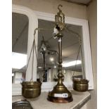 BRASS SCALES WITH WEIGHTS - 64 CMS (H)