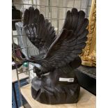 CARVED ROSEWOOD EAGLE - 46 CMS (H)