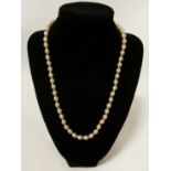 SILVER GILT PEARL NECKLACE - 46CMS L
