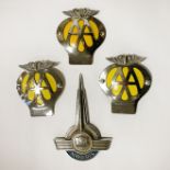 3 EARLY A.A BADGES & MORRIS BADGE
