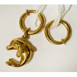 18CT GOLD EARRING WITH CHARM - 3.3 GRAMS