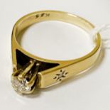 18CT GOLD DIAMOND RING - APPROX 0.20CT - SIZE N