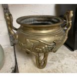 BRONZE ORIENTAL CENSER 18CM (W) X 26CM (H)