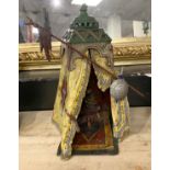 COLD PAINTED BRONZE ARAB IN TENT LAMP - 34 CMS (H)