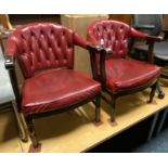 2 LEATHER TUB CHAIRS