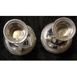PAIR STERLING SILVER CANDLESTICKS - APPROX. 8 CMS (H)