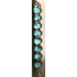 STERLING SILVER MEXICAN TURQUOISE BRACELET - APPROX. 15 CMS (LENGTH)