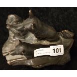 BRONZE DOG GROUP - APPROX. 15 CMS (H)