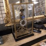 EAGLE MOONPHASE SKELETON CLOCK IN GLASS CASE