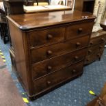 MAHOGANY VICTORIAN CHEST A/F