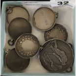 EIGHT SILVER MEDALS - APPROX. 4 ozs