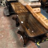PAIR OF ROSEWOOD PEDESTAL CARD TABLES A/F
